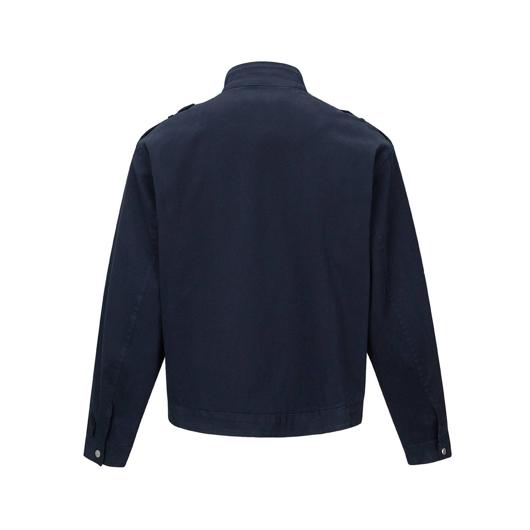 Herren Kurzjacke im Fieldstil mit Funnelkragen, Schulterklappen und Utility-Taschen Drune