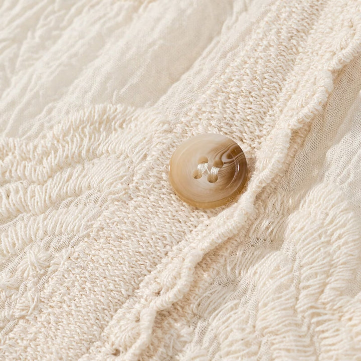 Damen Spitzenbluse mit eleganten Knöpfen Drune