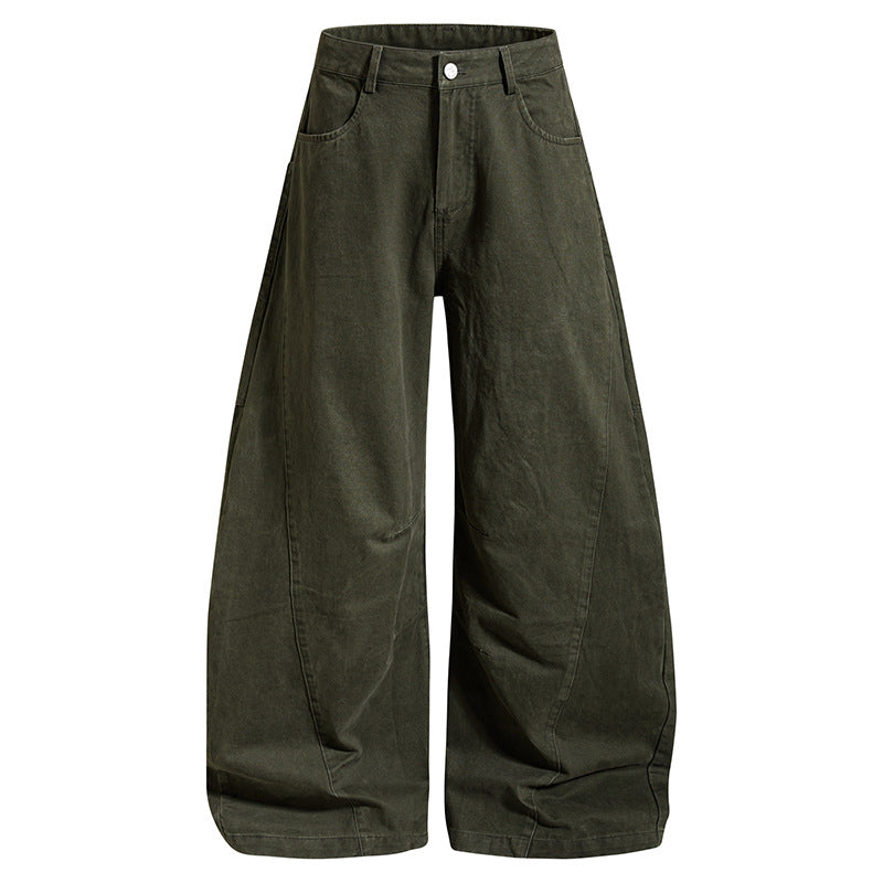 Damen weite High‑Waist Culotte-Jeans mit Baggy-Silhouette und Cargo-Details Drune