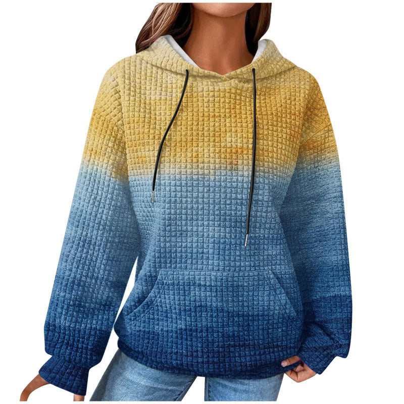 Damen Modischer Kapuzenpullover im Karodesign Drune