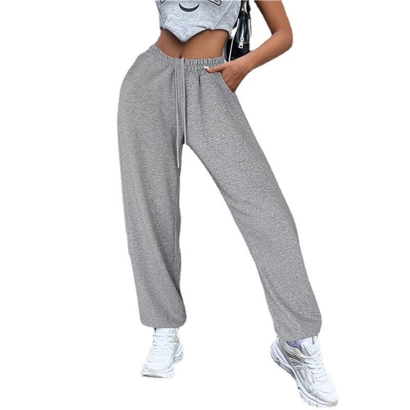 Damen nan weite Jogginghose hochgeschnitten mit seitlichem Statementprint und elastischem Bund Drune