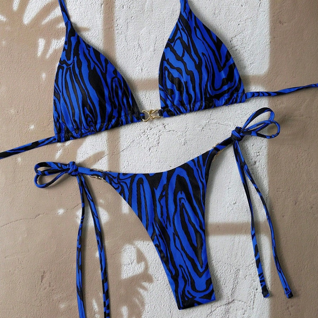 Damen Triangel-Bikini mit aufregendem Leopardenmuster Drune