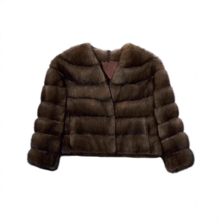 Damen Luxus Kunstpelzjacke Drune