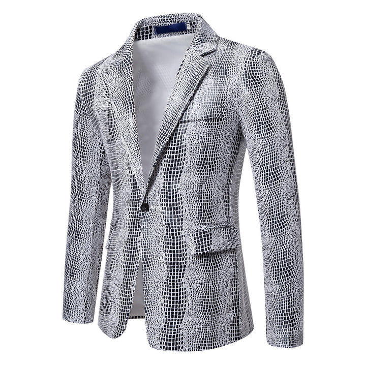 Herren Zweiteiliges Glamour-Anzugset mit metallischem Kroko-Effekt und schmaler Silhouette Drune