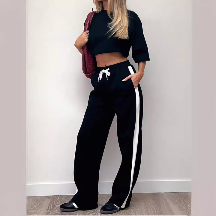 Damen Lässige Freizeithose mit seitlichen Streifen Drune
