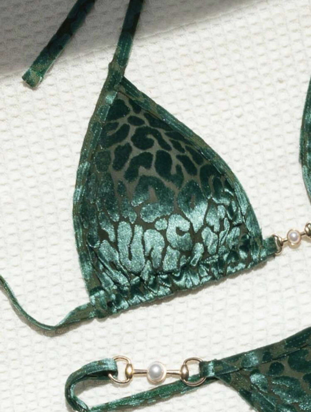 Damen Triangel-Bikini-Set mit luxuriösem Glanz und elegantem Leoprint Drune