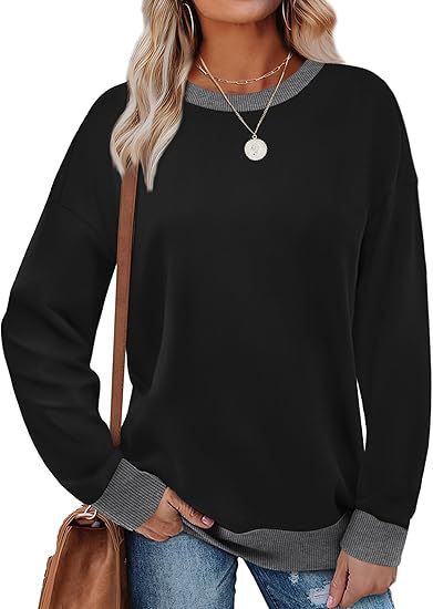 Damen bequemer Sweatshirt mit Raglanärmeln und dekorativem Kragen Drune