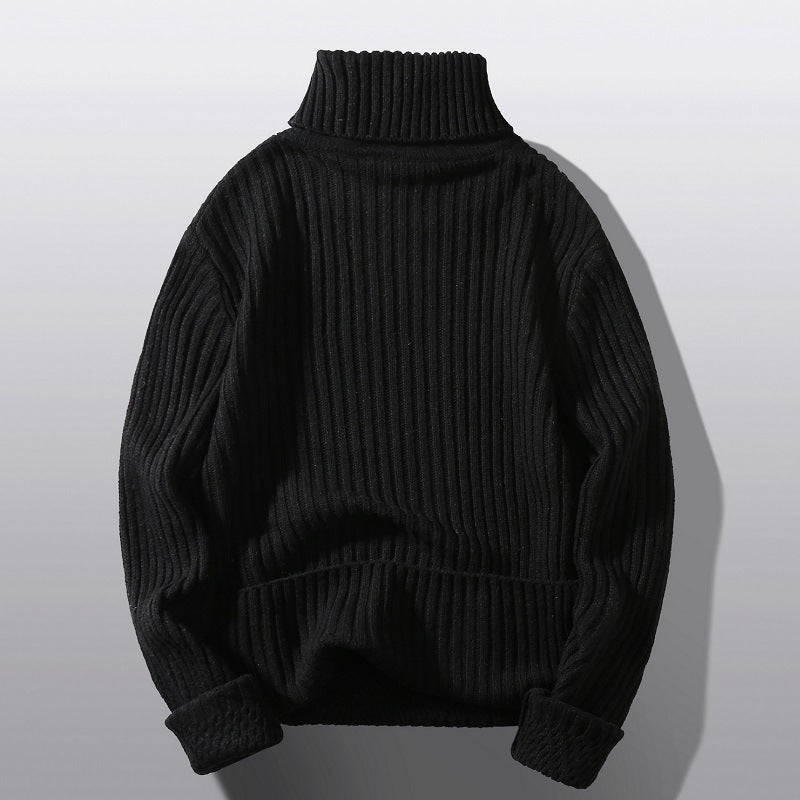 Herren Strickpullover mit hohem Kragen und strukturiertem Zopfdesign Drune