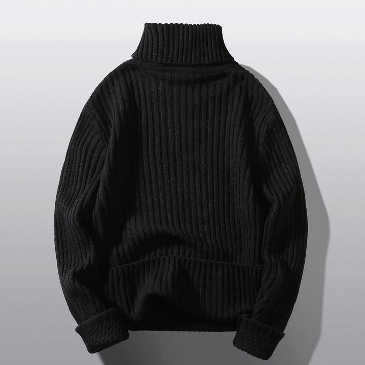 Herren Strickpullover mit hohem Kragen und strukturiertem Zopfdesign Drune