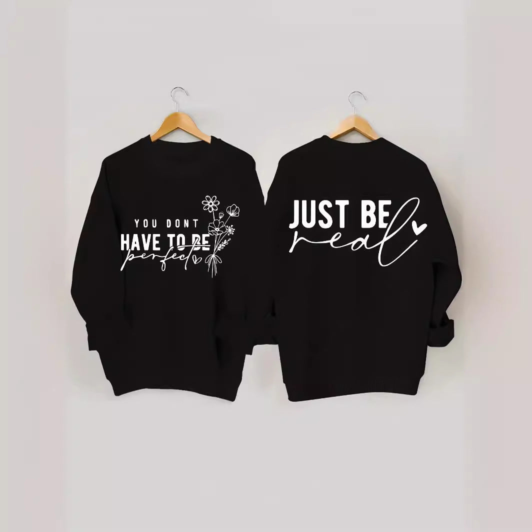 Damen lässiger Pullover mit inspirierenden Botschaften Drune