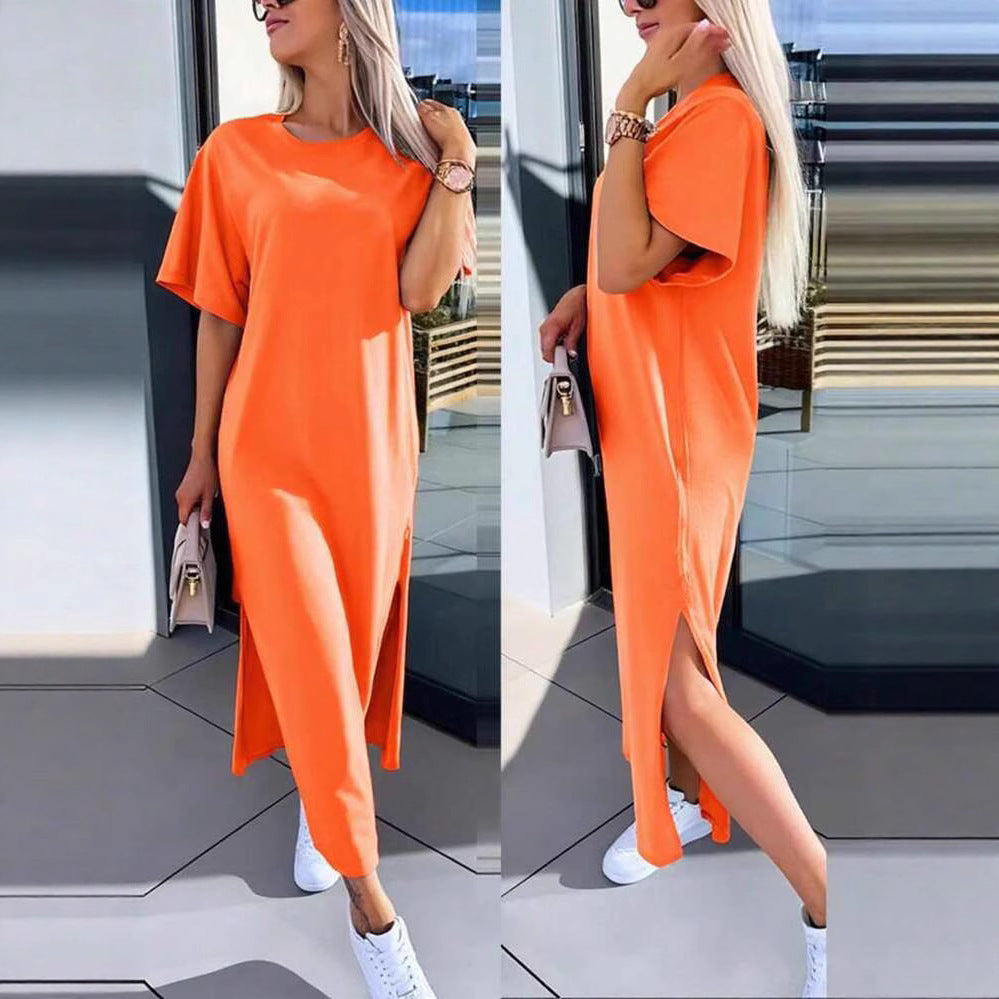 Damen Lässiges Maxikleid mit seitlichen Schlitzen und Oversize-Design Drune