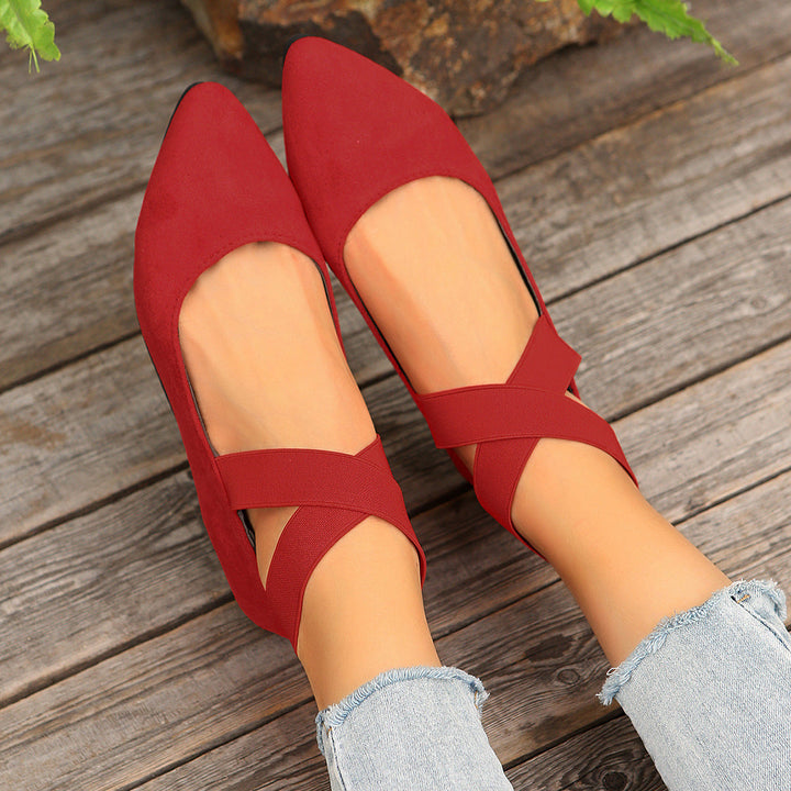 Damen elegante und bequeme Ballerinas mit verstellbarem Riemen Drune