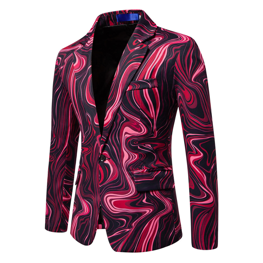 Herren Zweiteiliges Statement-Sakko und Anzughose mit psychedelischem Swirl-Print Drune