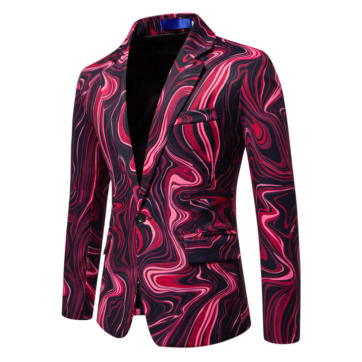 Herren Zweiteiliges Statement-Sakko und Anzughose mit psychedelischem Swirl-Print Drune