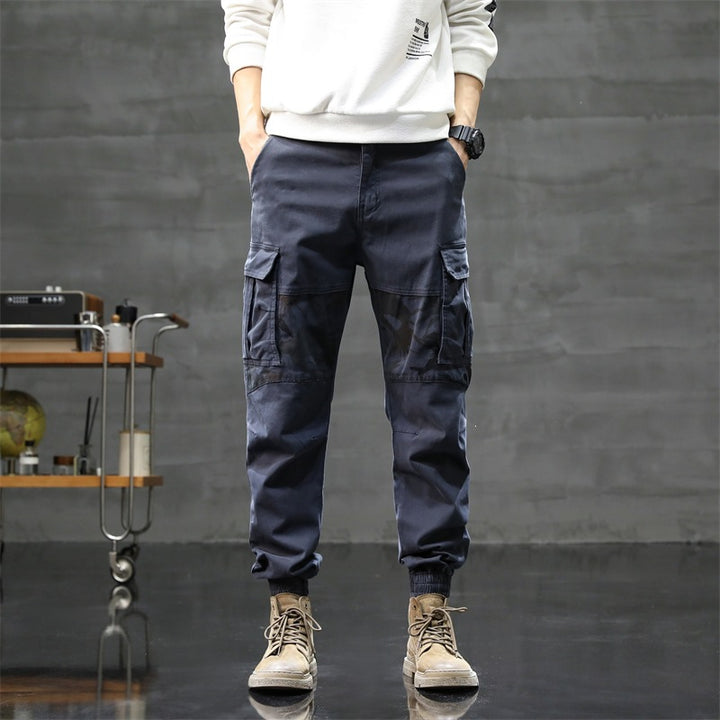 Herren Cargo-Jogginghose mit Camouflage-Knieeinsatz & elastischen Bündchen Drune