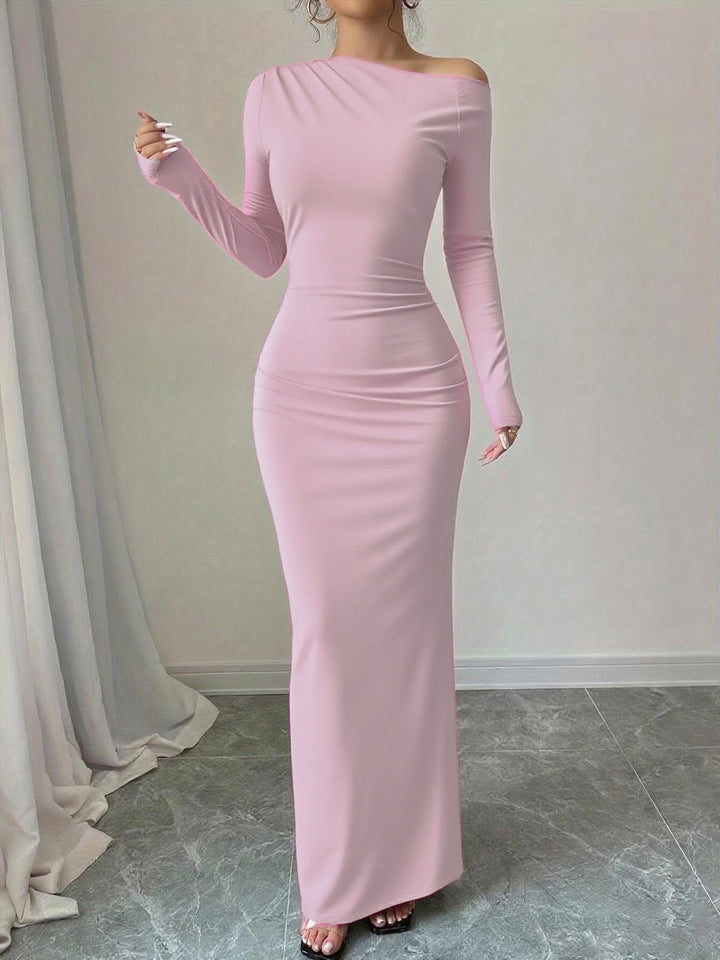 Damen elegantes Langarmkleid mit floralem Motiv Drune