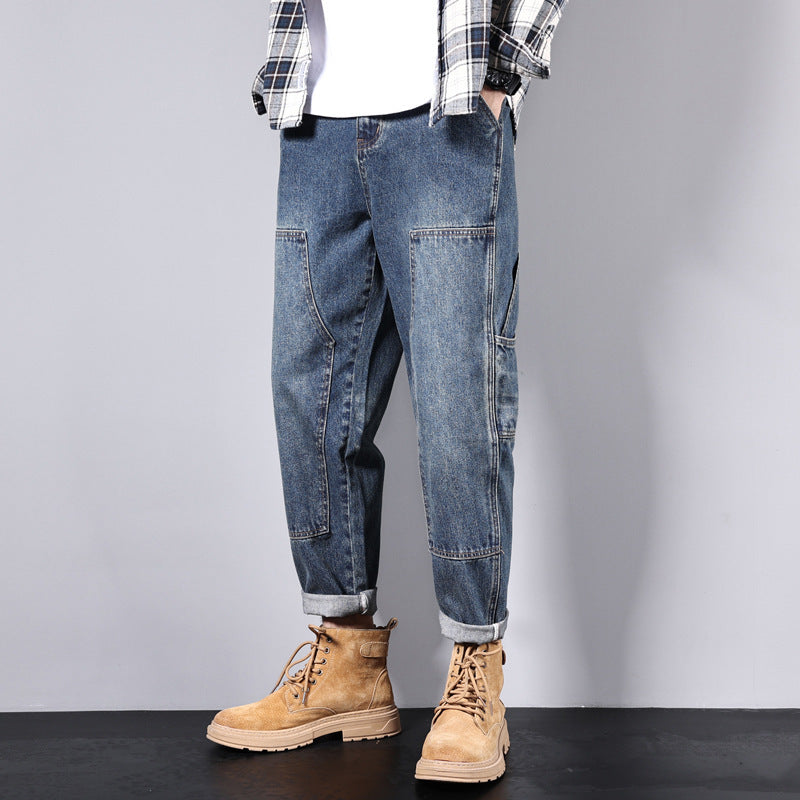 Herren Lässige Denim Hose mit innovativen Taschen Drune