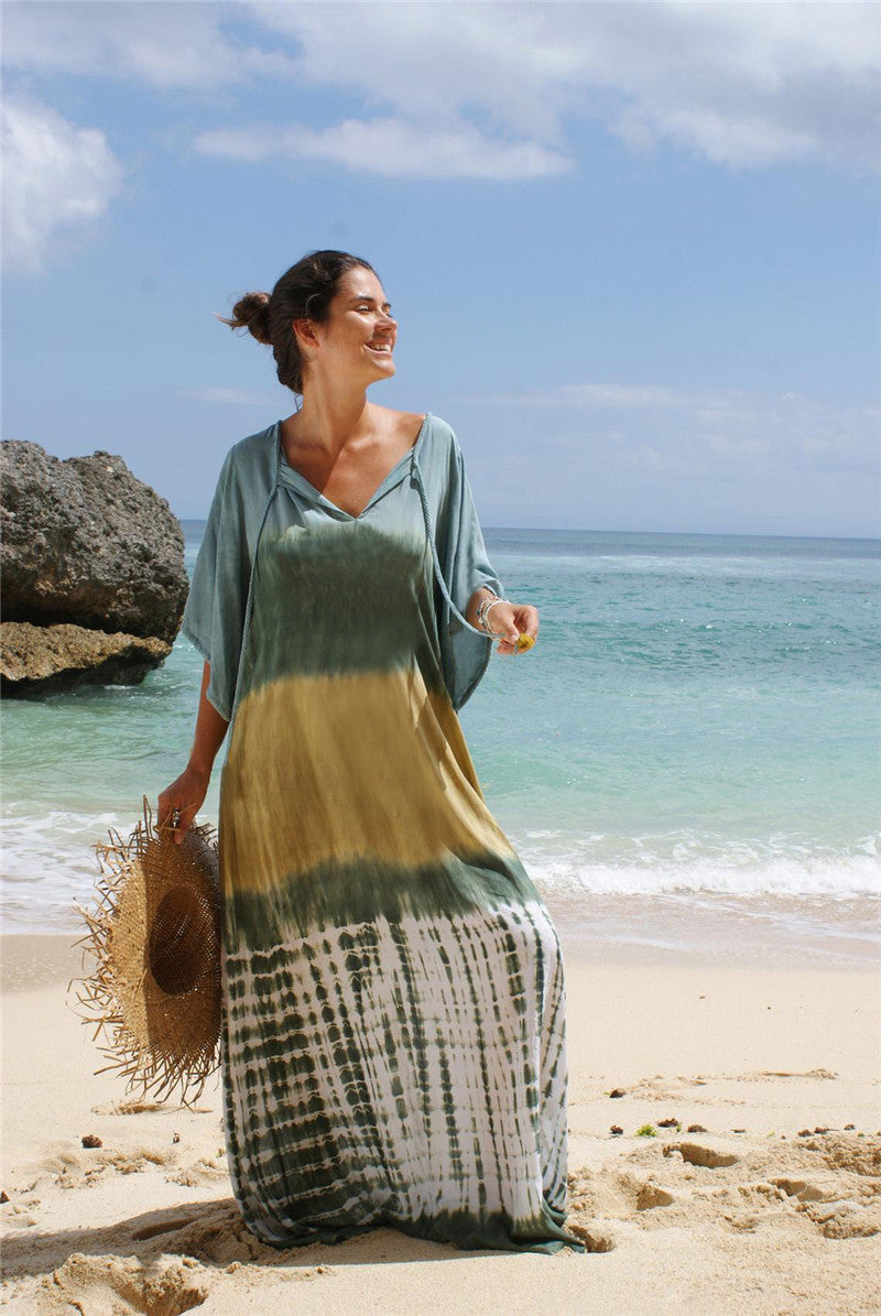 Drune | Bedrucktes Strand-Urlaubs-Bikini-Überwurf-Robe