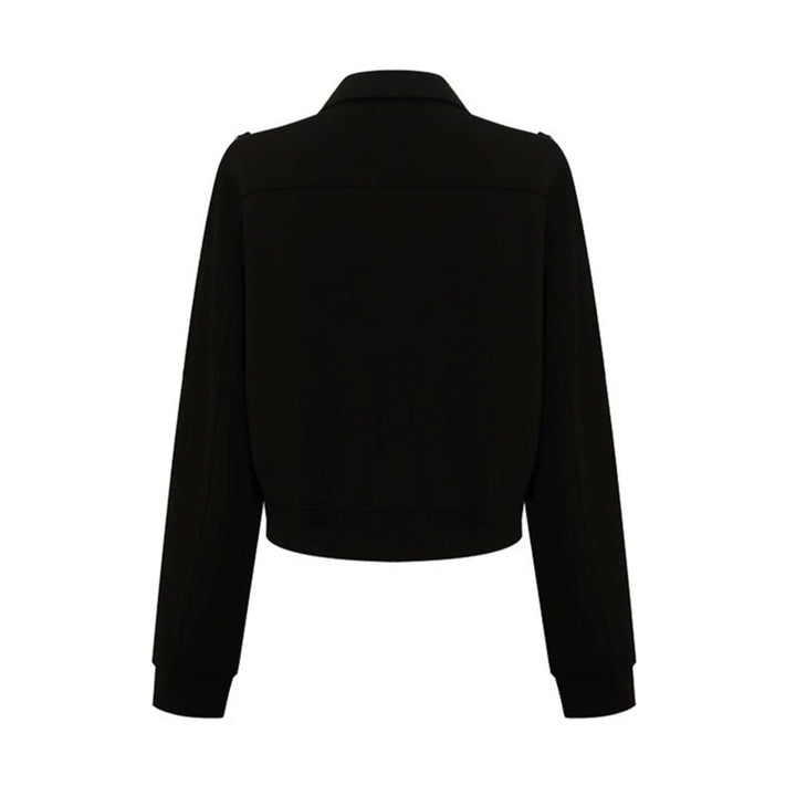 Damen Sweatjacke mit dekorativer Zierkordel, Reißverschluss und Schulterpatten Drune