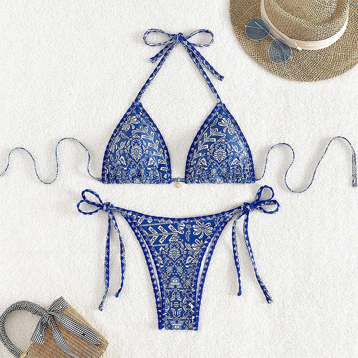 Damen Triangel-Bikini mit floralem Muster Drune