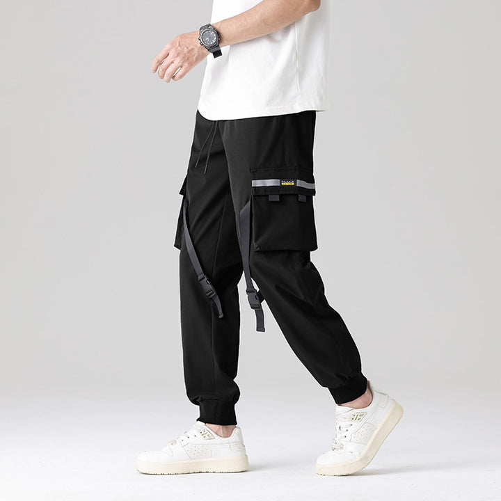 Herren Tech‑Utility Cargohose mit multifunktionalen Beintaschen, verstellbaren Gurtbändern & elastischen Bündchen Drune