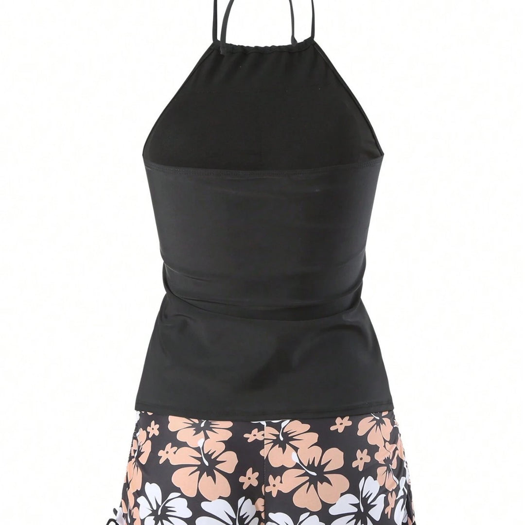 Damen Sportives Tankini-Set mit Blumendruck Drune