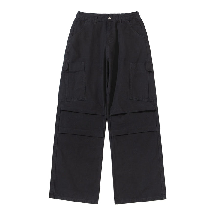Damen Weite High‑Waist Cargo‑Hose mit aufgesetzten Taschen und verstärkten Kniepartien Drune