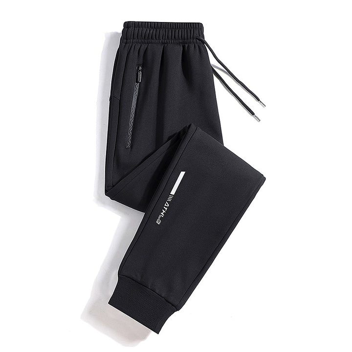 Herren Sportive Jogginghose mit Reißverschlusstasche, Kordelzug und elastischen Bündchen Drune