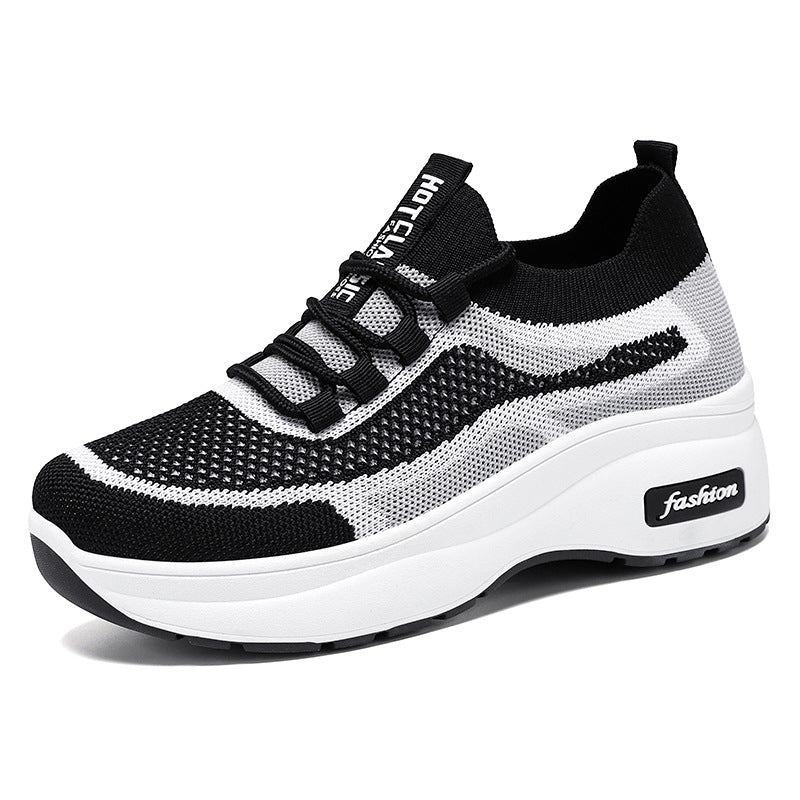 Damen Sportliche Sneakers mit atmungsaktiver Strick-Oberfläche und flexibler Sohle Drune