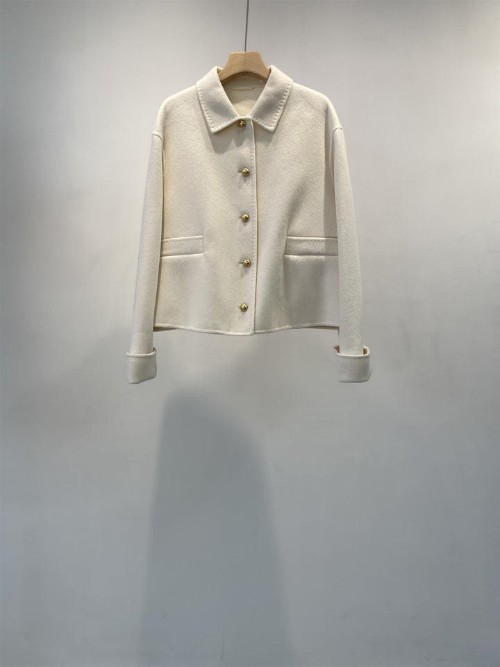Damen Elegante Wollmischung Jacke Drune