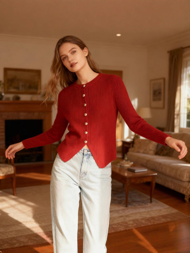 Drune | Damen Knopf-Oben Pullover