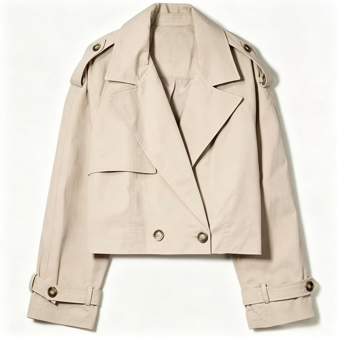 Damen Modische Kurze Trenchjacke Drune