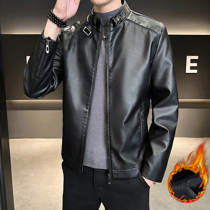 Herren Modische Kunstlederjacke im lässigen Design Drune