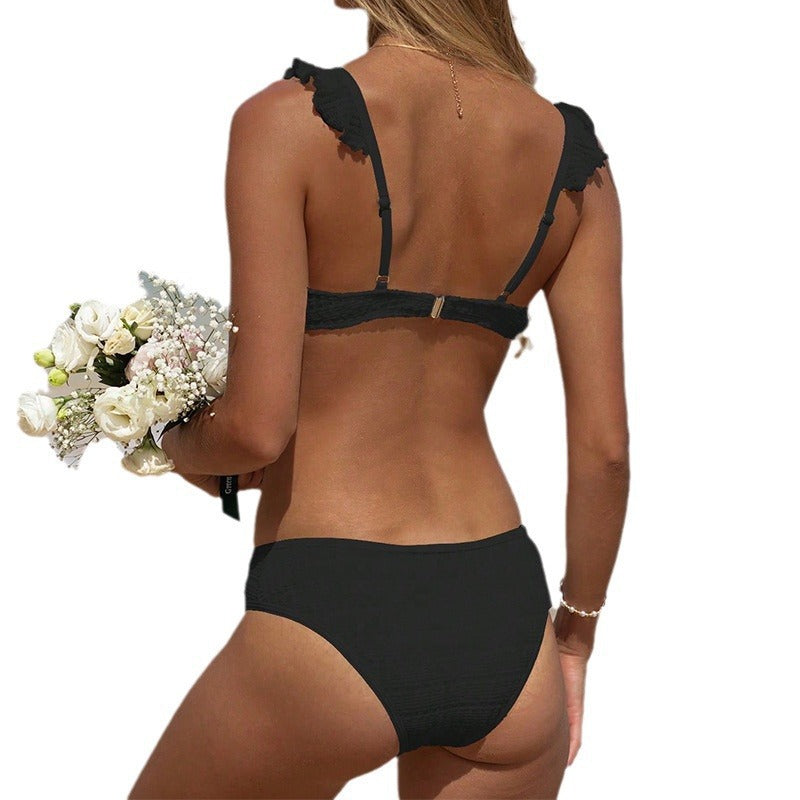 Damen Bikini mit rüschenverzierten Trägern und stylischem Schnitt Drune