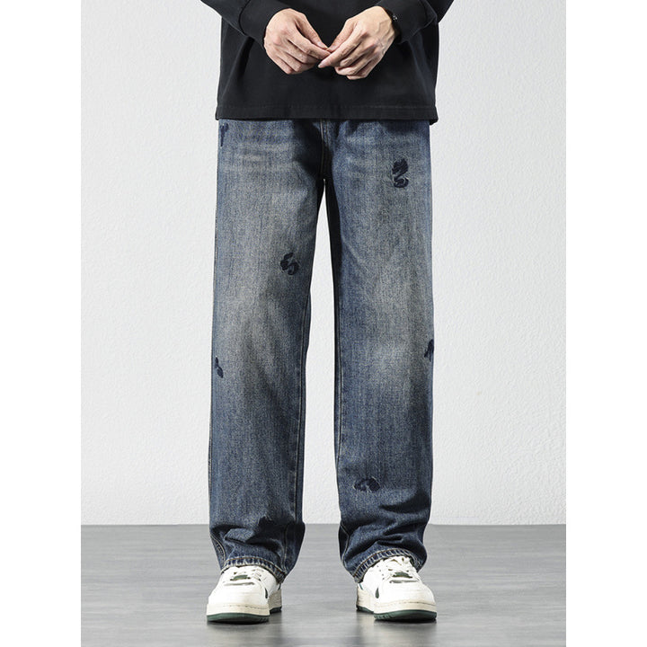 Herren Bequeme und modische Jeans mit Stickereien Drune