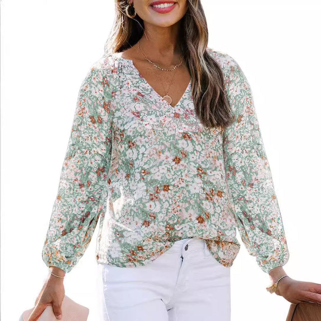 Damen Blusenshirt mit floralem Muster und lockerer Passform Drune