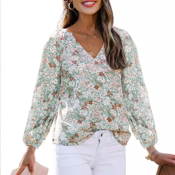 Damen Blusenshirt mit floralem Muster und lockerer Passform Drune