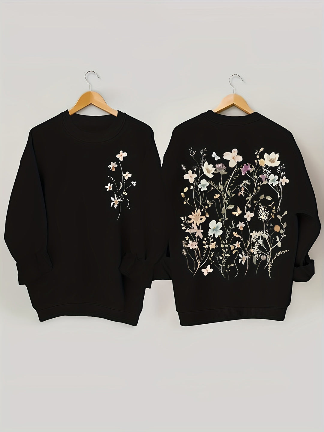 Damen Sweatshirt mit floralem Design und weichem Innenfutter Drune