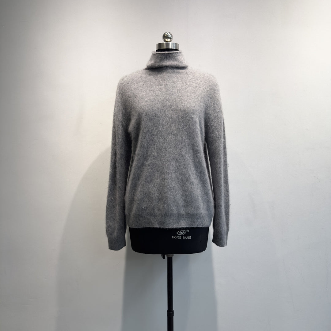 Damen Gemütlicher Rollkragen Strickpullover Drune
