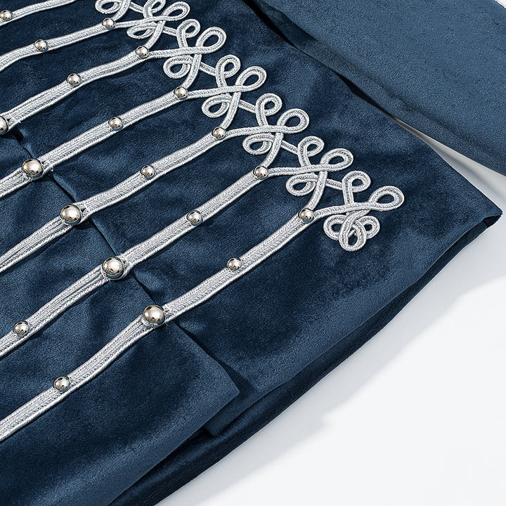 Damen Ornamentale Militärjacke mit Zierkordeln und Federbesatz Drune