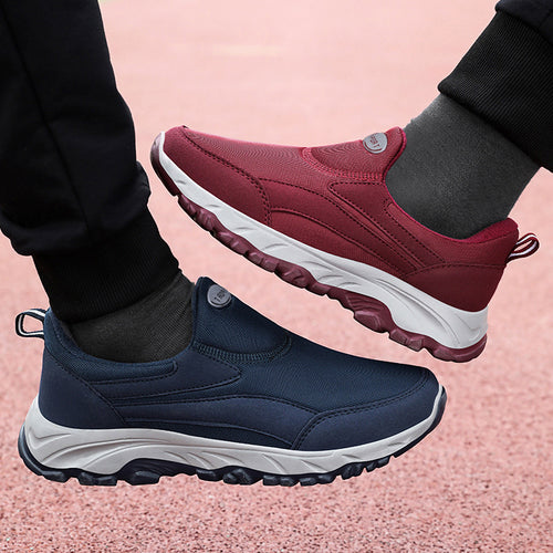 Damen nan sportlicher Slip-On Trekking-Sneaker mit atmungsaktivem Textiloberteil, elastischem Einstieg und profiliertem Outdoor-Laufsohle Drune