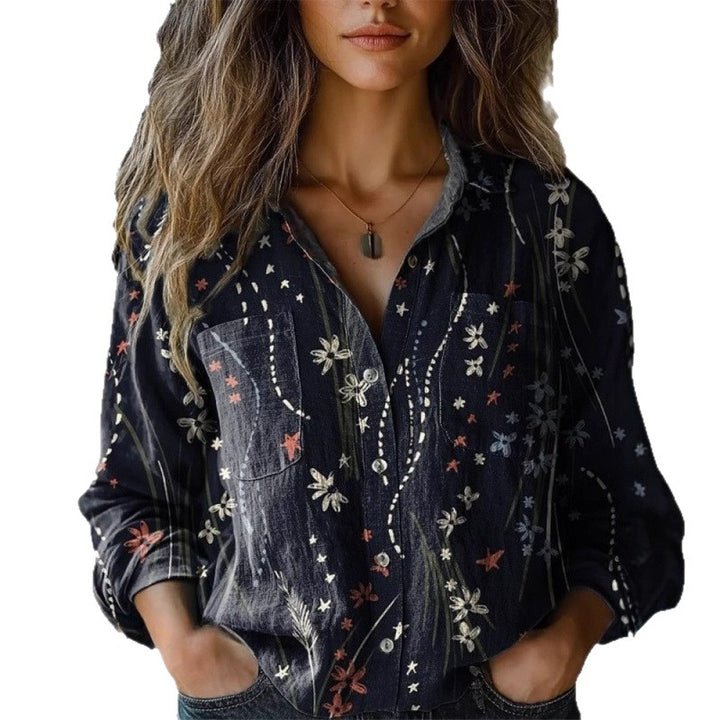 Damen Modische Bluse mit Paisleymuster Drune