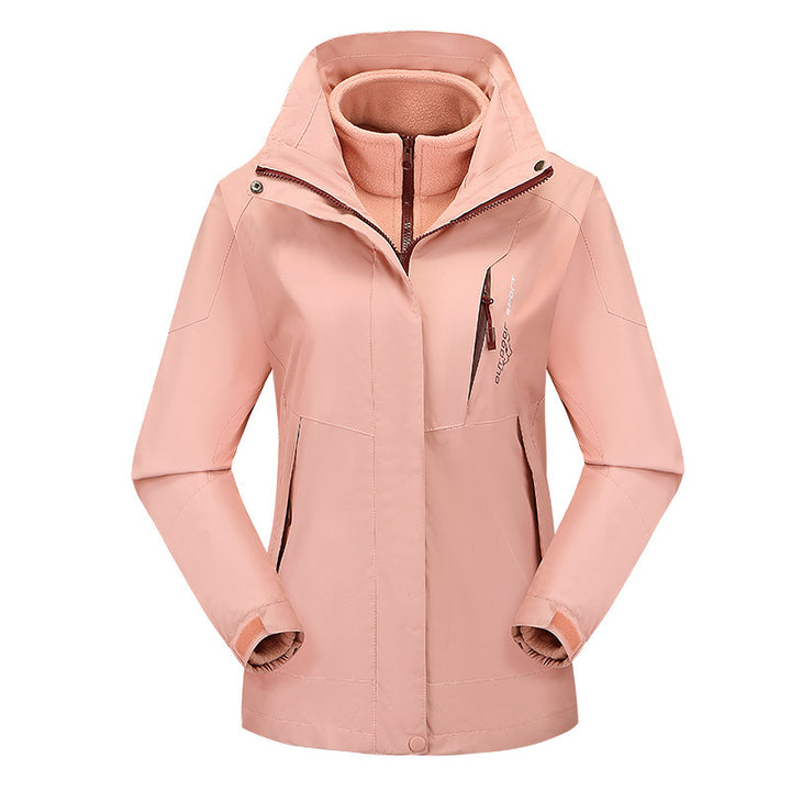 Damen vielseitige Outdoorjacke mit abnehmbarer Fleece‑Innenjacke und winddichter Softshell‑Hülle Drune