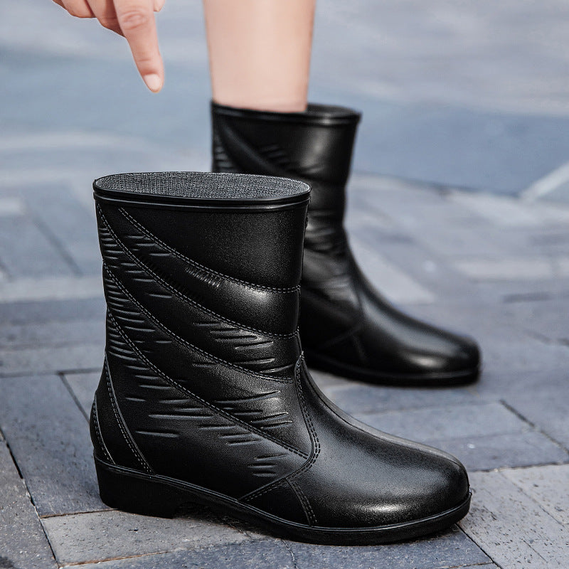 Damen Elegante wasserfeste Kurzschaftstiefelette mit gesteppter Optik und stoßdämpfender Leichtsohle Drune
