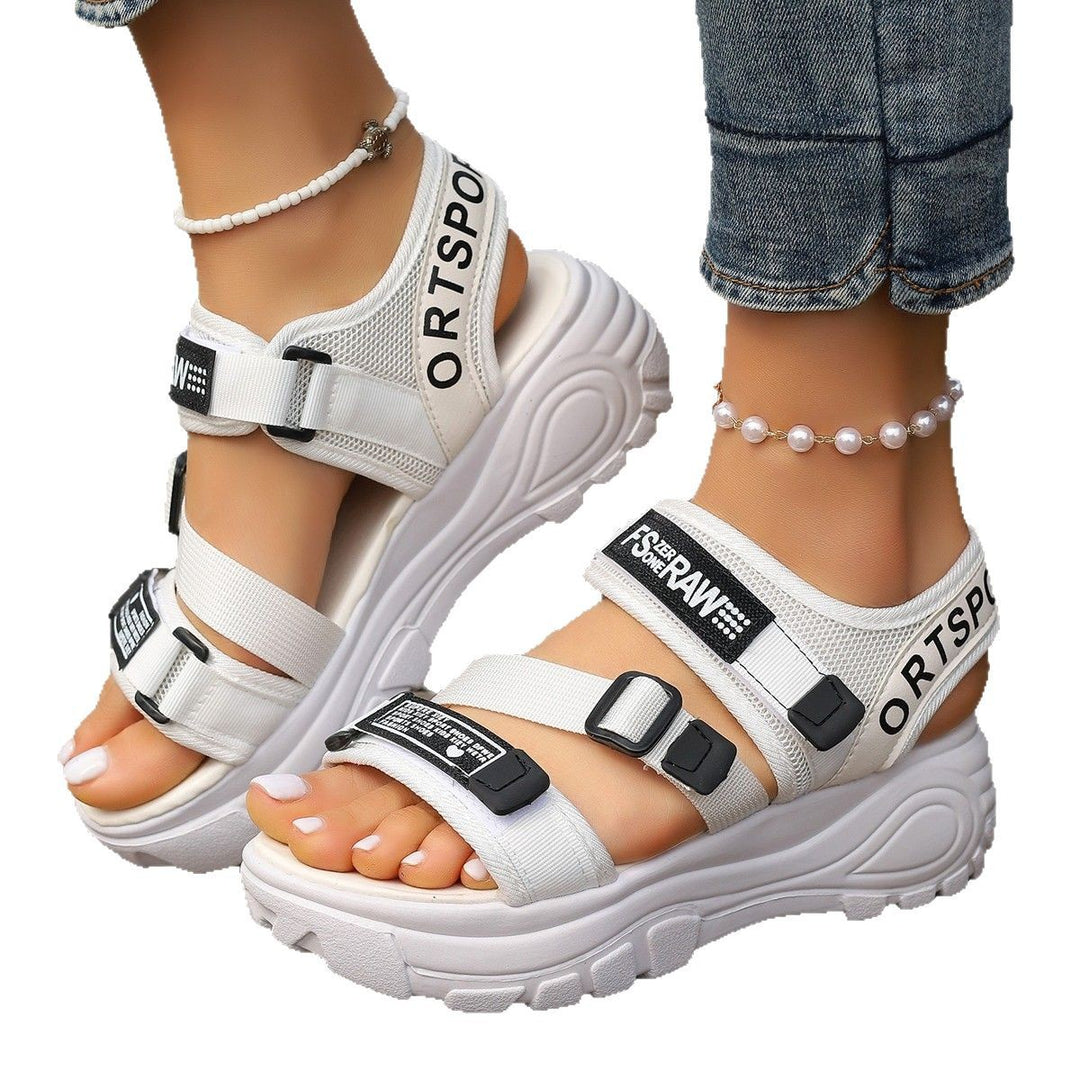 Damen Wedge-Sandalen mit verstellbaren Riemen und rutschfester Sohle Drune