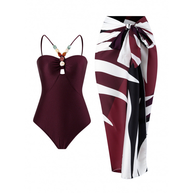 Damen Bandeau-Badeanzug mit asymmetrischem Rock Drune