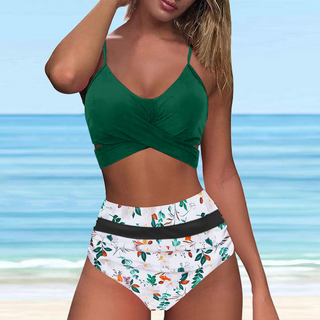 Damen High-Waist Bikini Set mit modischem Wickel-Oberteil Drune