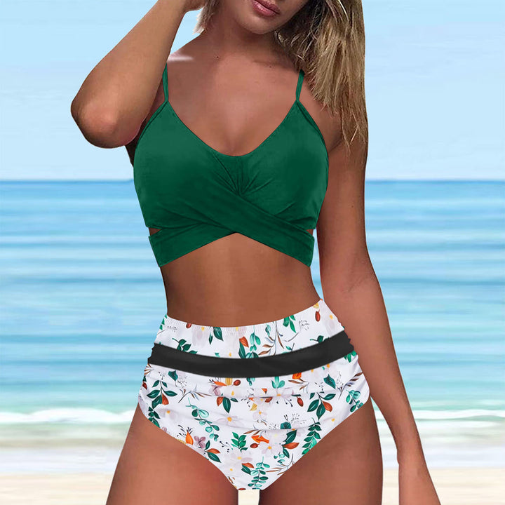 Damen High-Waist Bikini Set mit modischem Wickel-Oberteil Drune