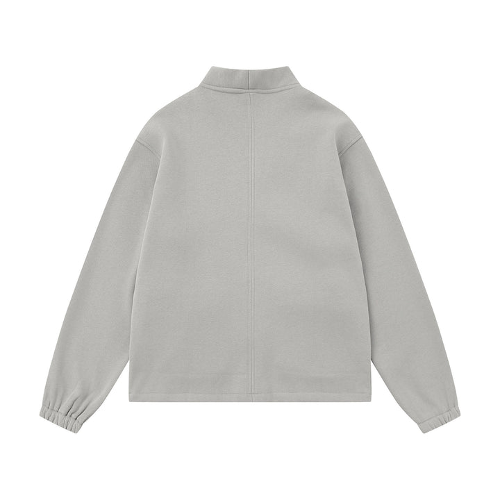 Unisex Oversize Sweatjacke mit Schalkragen und aufgesetzten Taschen Drune