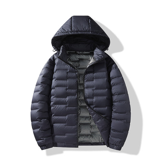Herren Ultraleichte Steppjacke mit Kapuze und Thermofutter Drune